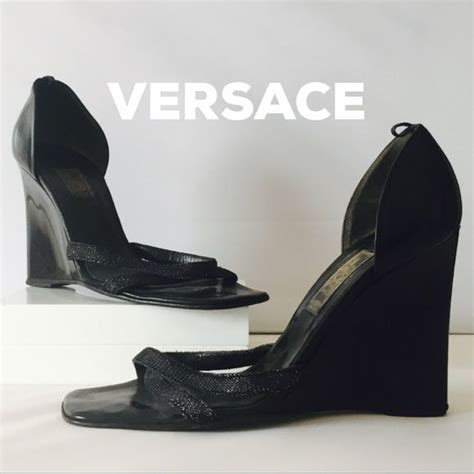 versace female shoes|gianni versace women's wedge shoes.